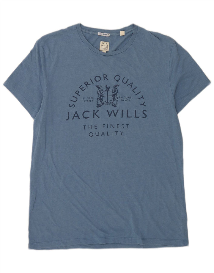 Jack Wills Herre grafisk T-shirt top lille blå bomuld