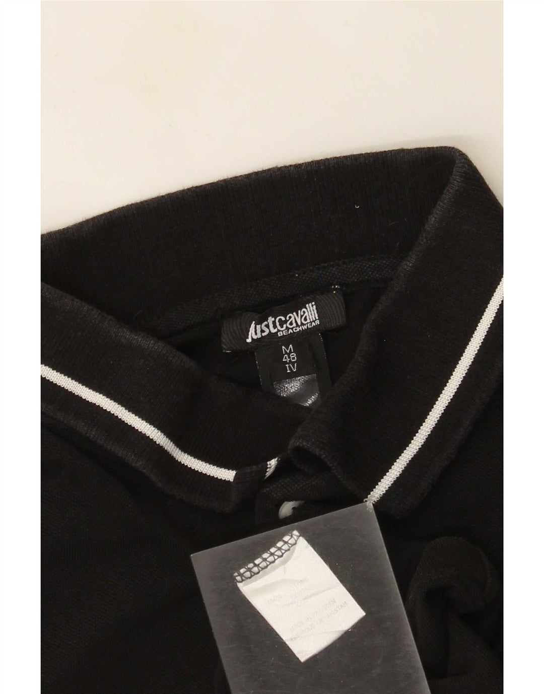 Just Cavalli Herre poloshirt IT 48 Lille sort bomuld