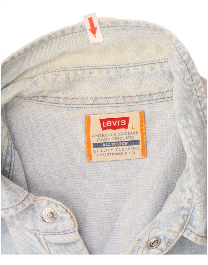 Levi's Denimskjorte til mænd, stor blå bomuld