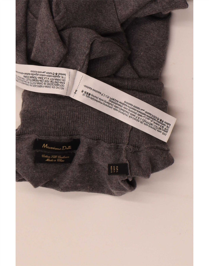 Massimo Dutti Herre Roll Neck Jumper Sweater Stor Grå Bomuld