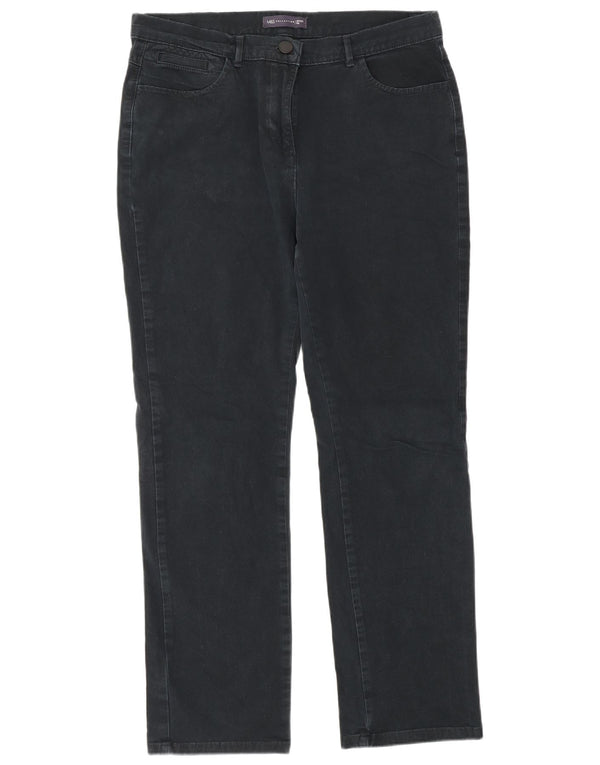 Marks & Spencer Dame Straight Jeans UK 12 Medium W32 L29 Marineblå Bomuld