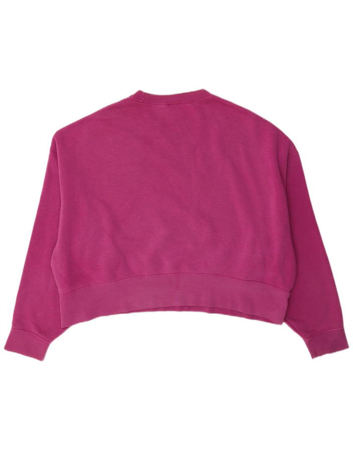 Nike Womens Crop Oversized Sweatshirt Jumper UK 10 Small Pink Bomuld