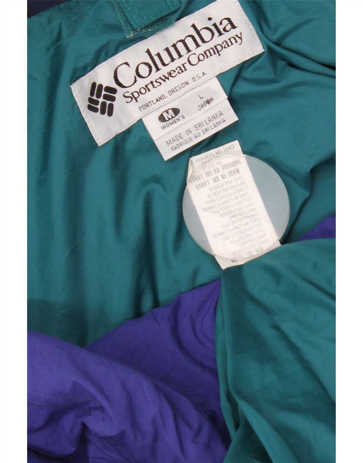 Columbia Womens Oversized Vendbar Jakke UK 14 Medium Green Colourblock