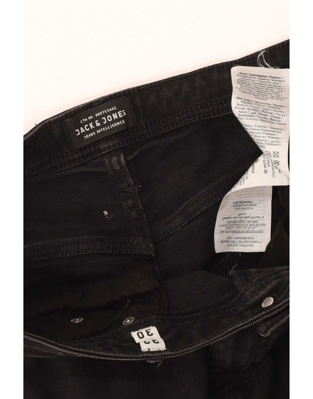 Jack & Jones Herre GLENN Slim Jeans W32 L30 Sort Bomuld