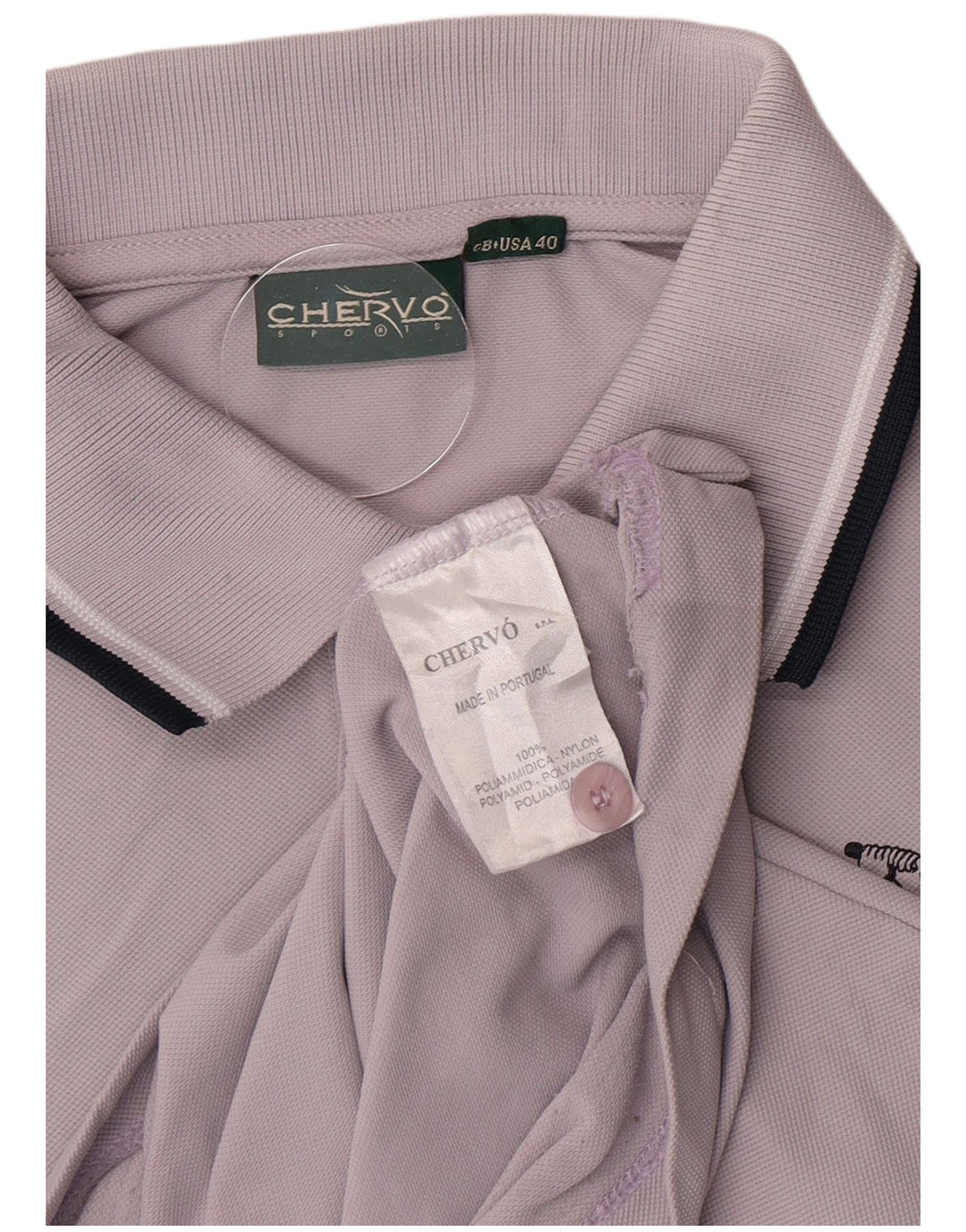 Chervo Herre Polo Shirt UK 40 Medium Lilla Polyamid