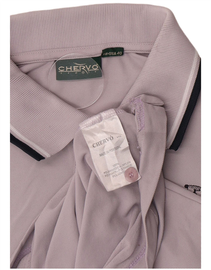 Chervo Herre Polo Shirt UK 40 Medium Lilla Polyamid