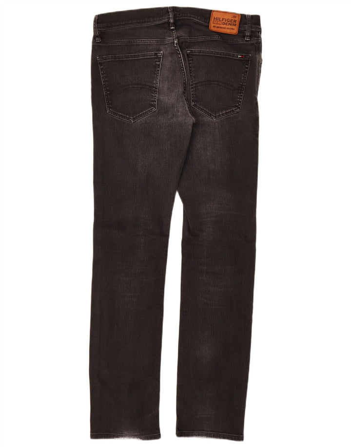 Tommy Hilfiger Herre Slim Jeans W32 L34 Sort Bomuld