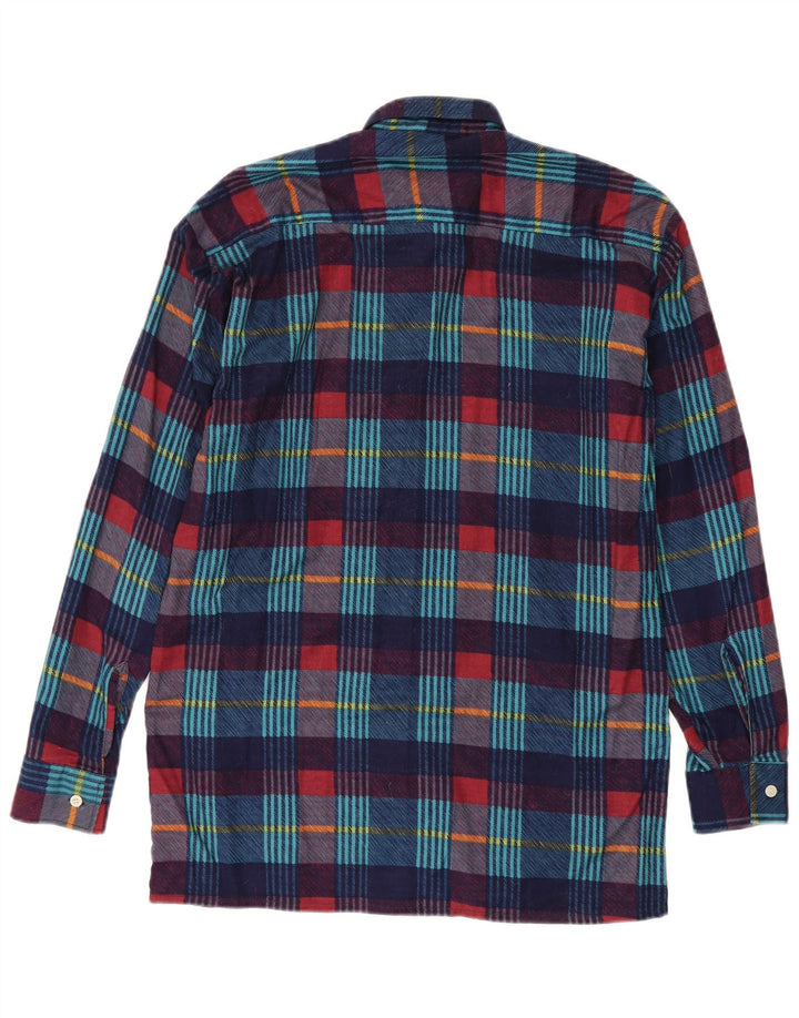 Vintage herre flannel skjorte størrelse 37/38 Lille marineblå ternet bomuld