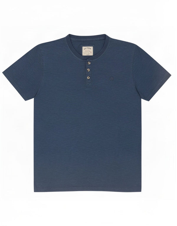 Fat Face Herre T-Shirt Top XL Blå Flecked Bomuld