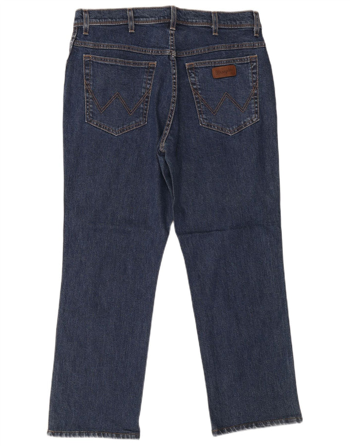 Wrangler Herre Regular Fit Straight Jeans W36 L30 Blå Bomuld