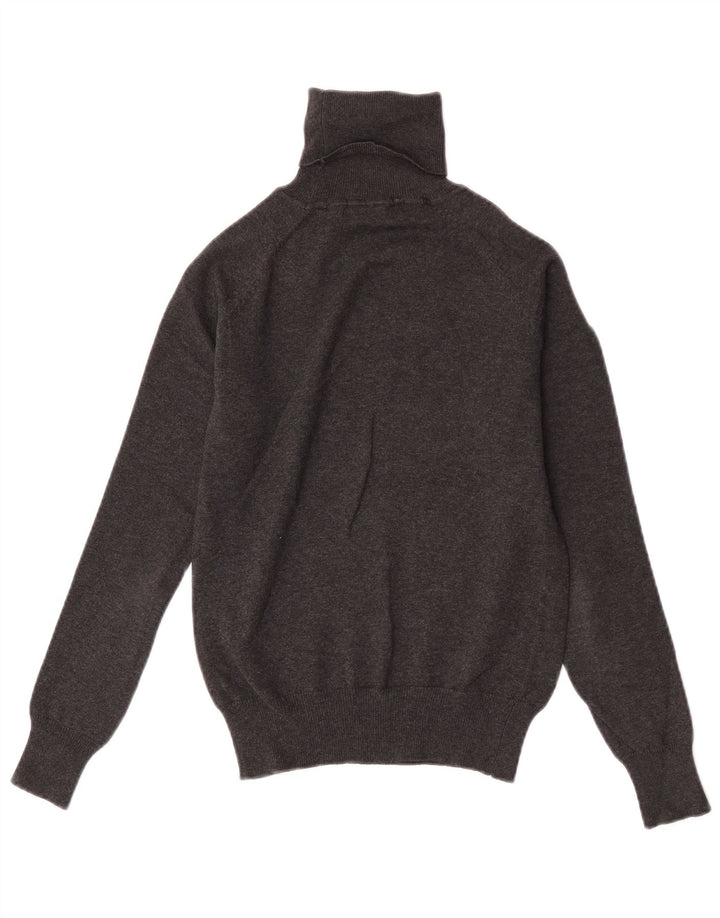 Zara Dame Rullehals Sweater UK 10 Lille Grå Bomuld