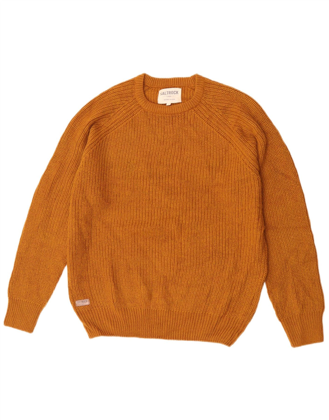 Saltrock Herre Crew Neck Jumper Sweater stor gul akryl