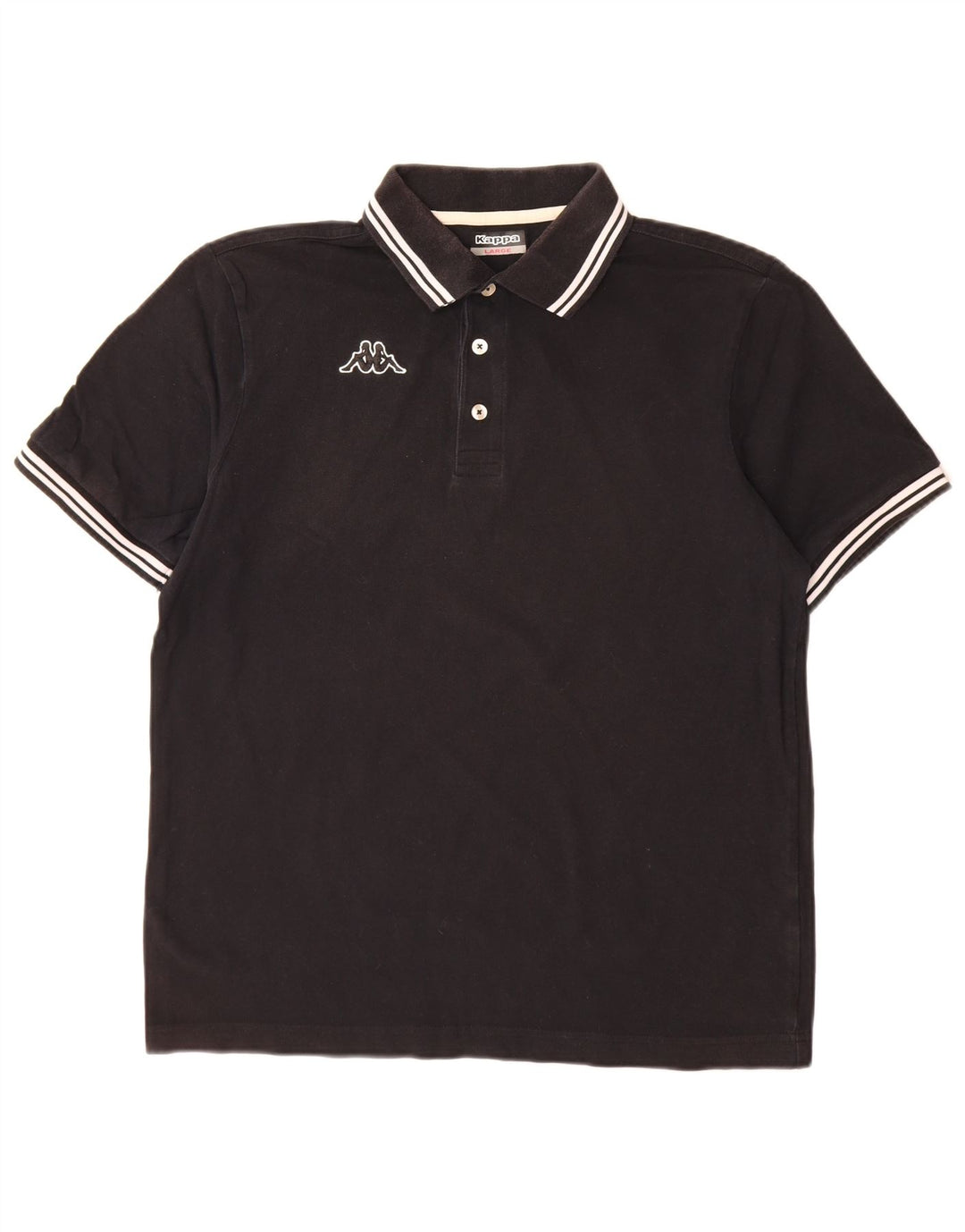 Kappa herre polo shirt stor sort stribet