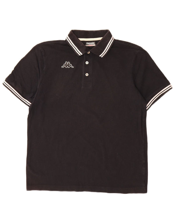 Kappa Mens Polo Shirt Large Black Striped