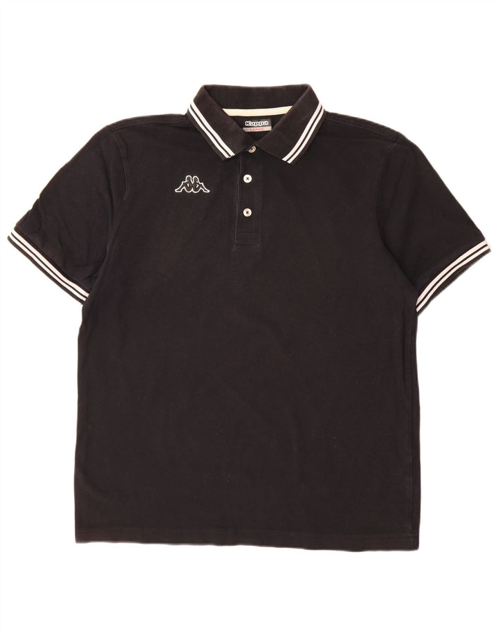 Kappa herre polo shirt stor sort stribet