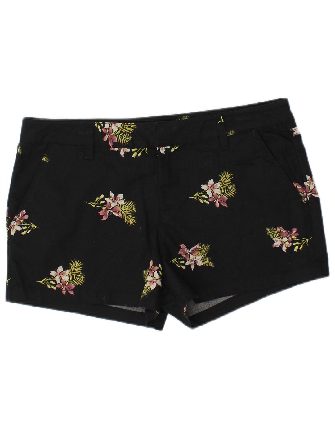 VOLCOM chinoshorts til kvinder W29 Medium sort blomstret bomuld