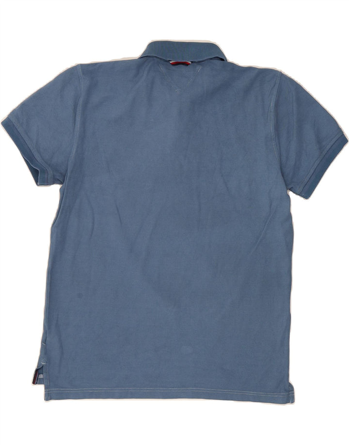 TOMMY HILFIGER Mens Regular Fit Polo Shirt Large Blue Cotton Vintage Tommy Hilfiger and Second-Hand Tommy Hilfiger from Messina Hembry 