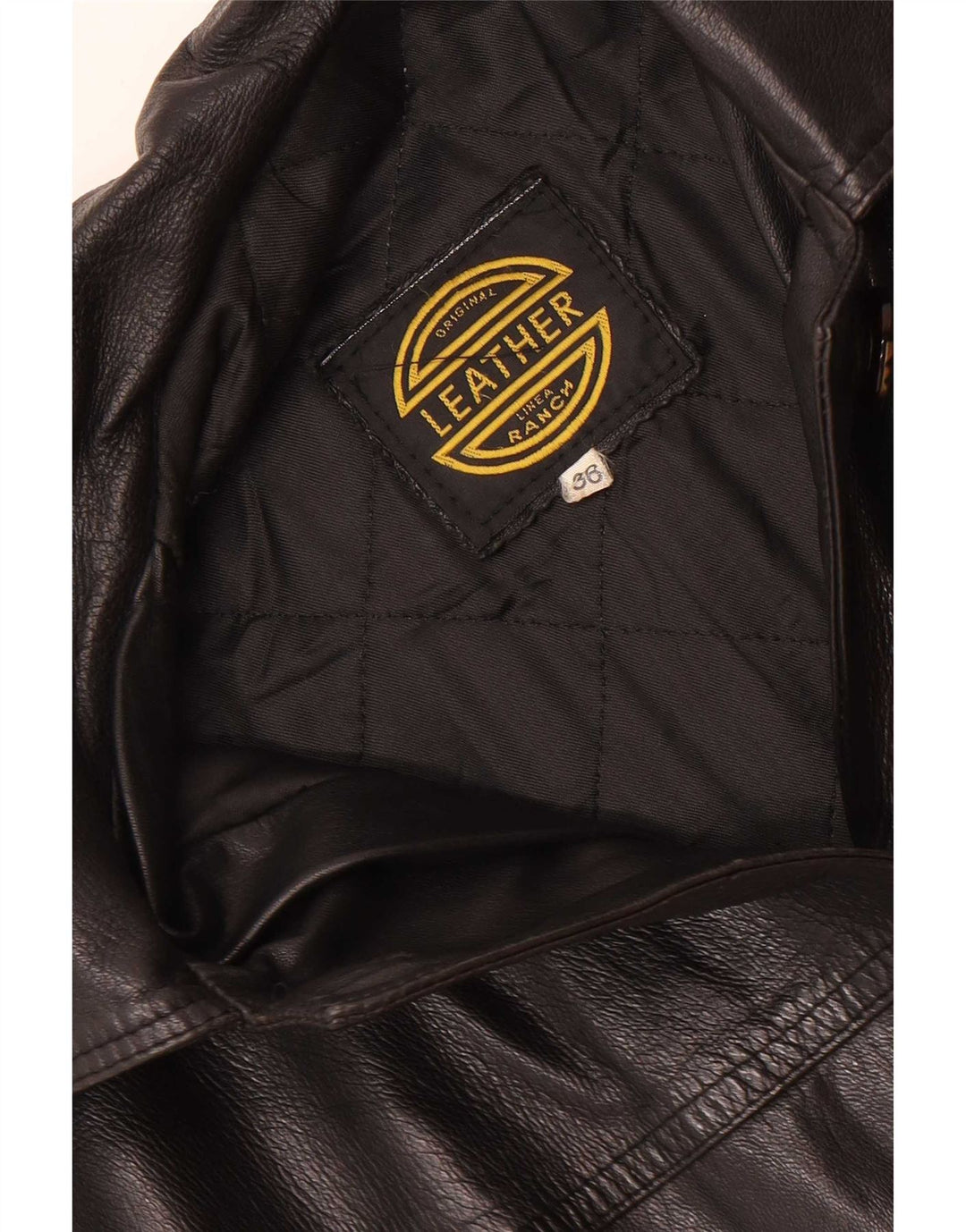 Vintage kvinders afslappet pasform læderfrakke EU 36 Small Black
