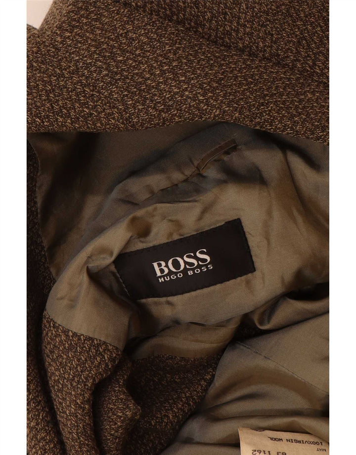 Hugo Boss Herre 3-knaps blazerjakke EU 52 XL Brun Virgin Wool