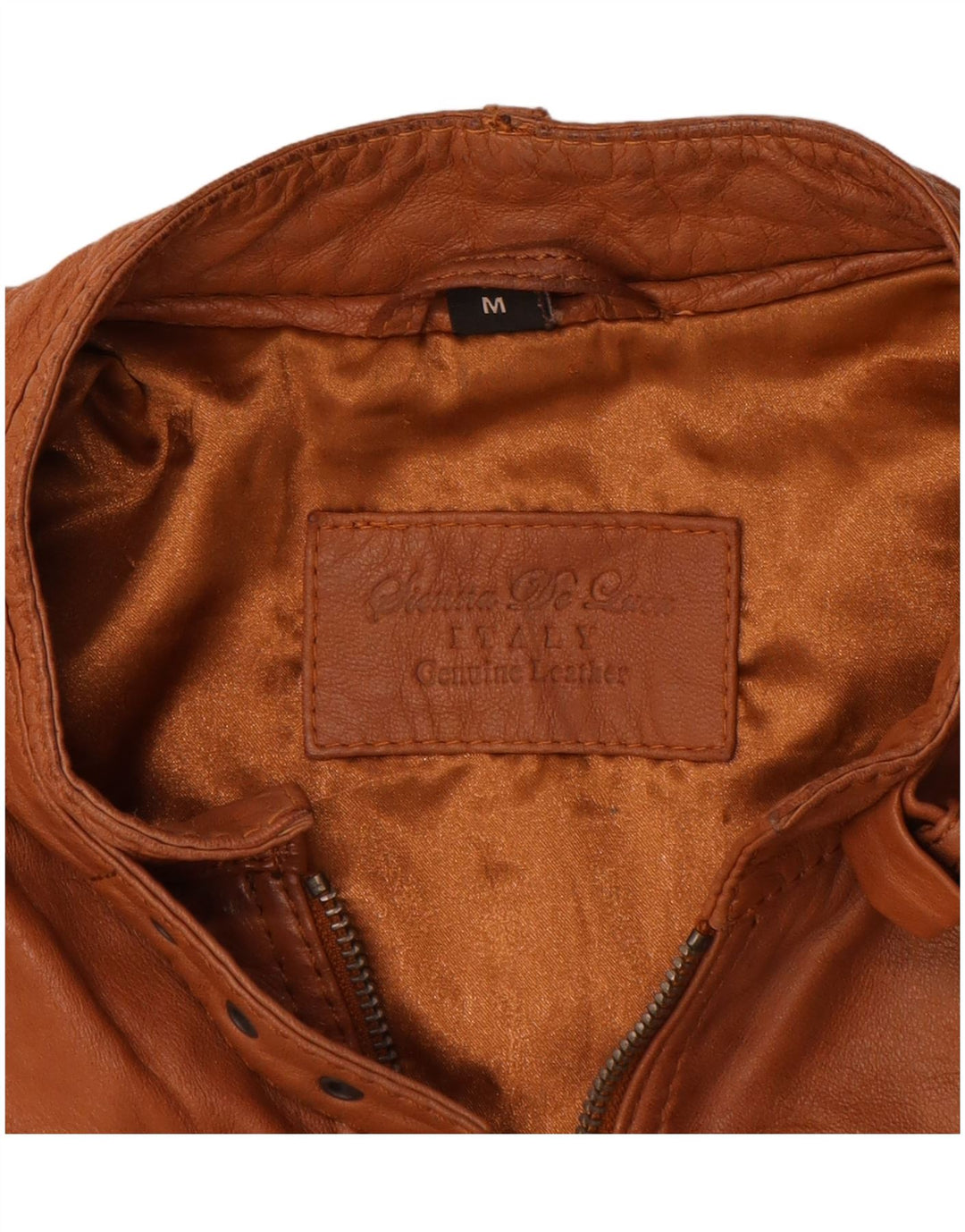 Vintage Dame Crop Læderjakke UK 14 Medium Brown