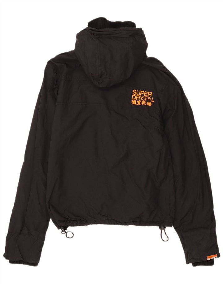 Superdry Herre grafisk vindjakke med hætte UK 36 Lille sort nylon