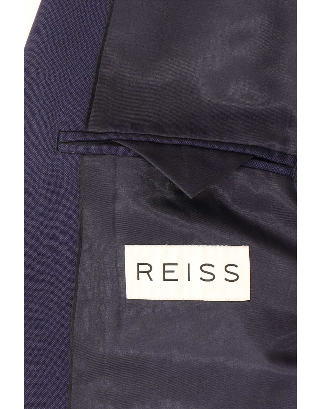 Reiss Herre 1 Knap Blazer Jacket UK 38 Medium Navy Blue Wool