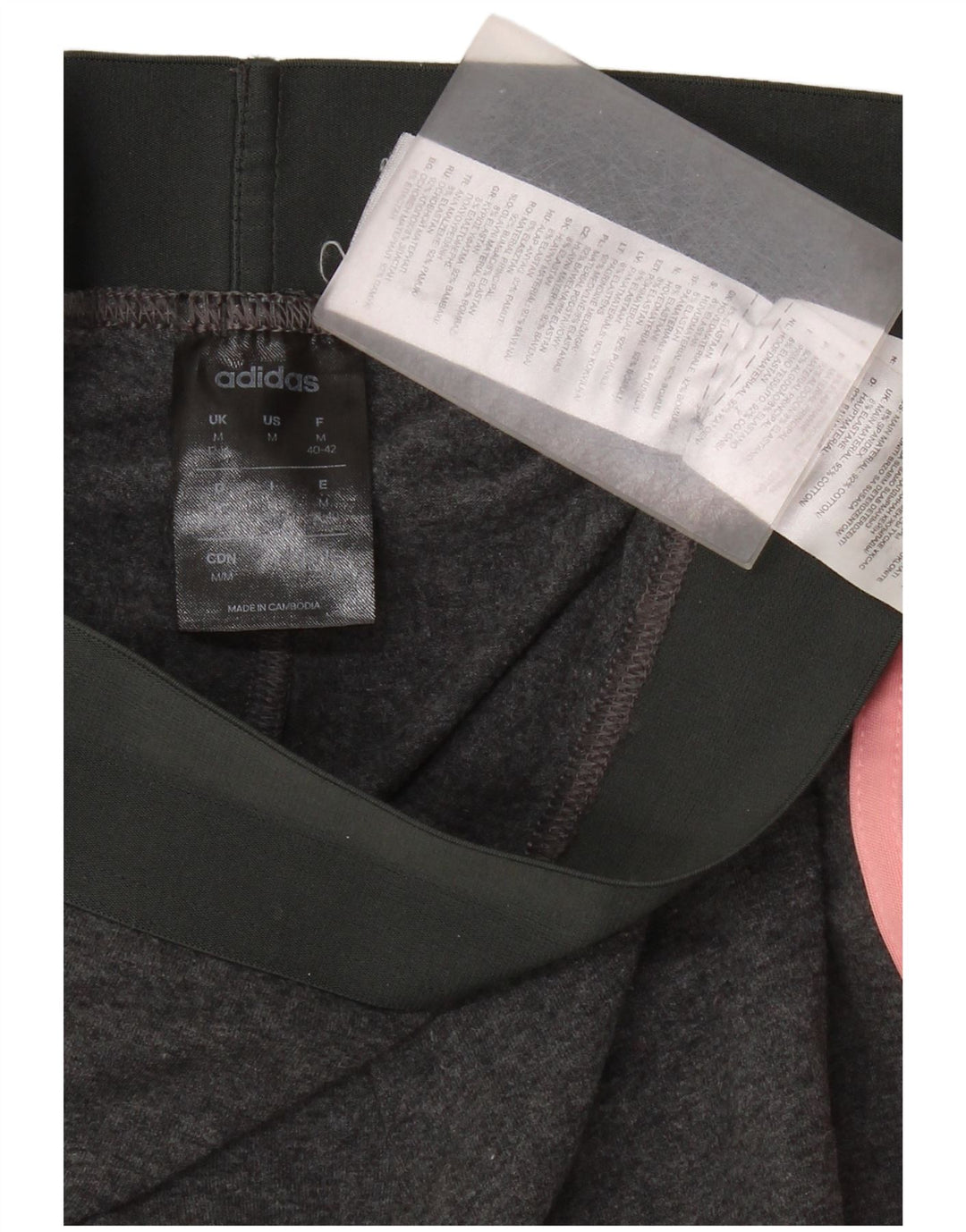 Adidas Womens Crop Leggings UK 12/14 Medium Grey Bomuld
