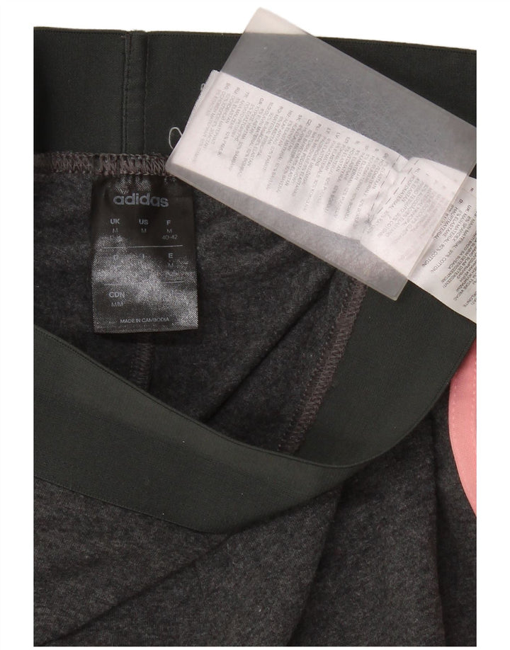 Adidas Womens Crop Leggings UK 12/14 Medium Grey Bomuld