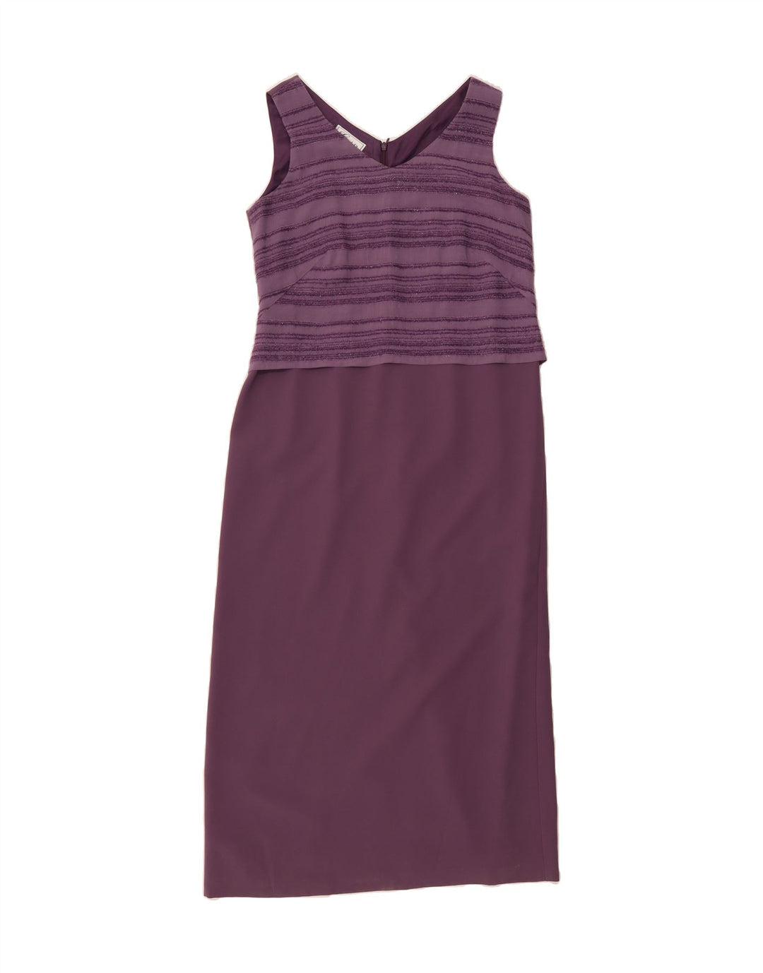 MICHAEL H Womens Sleeveless Maxi Dress UK 14 Medium Purple Striped Vintage Michael H and Second-Hand Michael H from Messina Hembry 