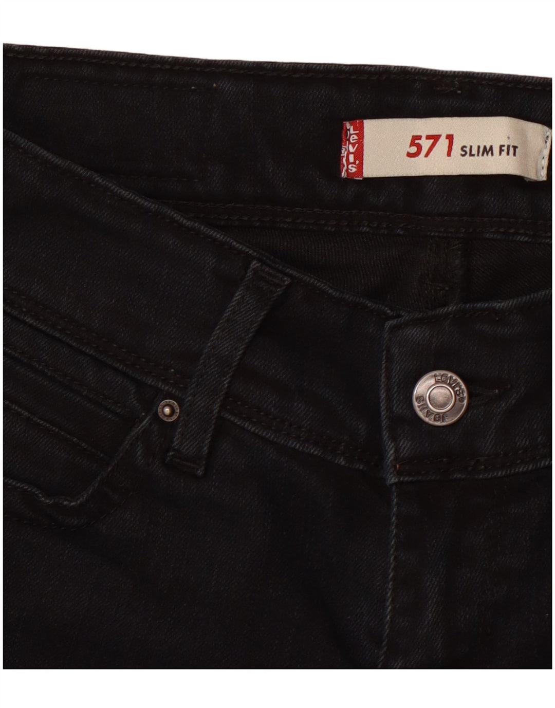 LEVI'S Dame 571 Slim Jeans W28 L28 Sort
