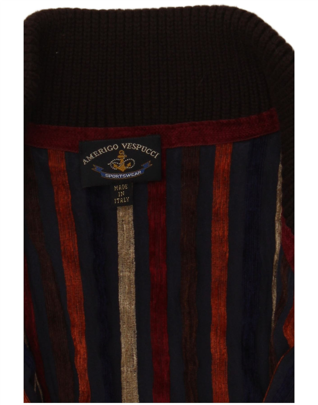 Amerigo Vespucci Herre cardigan sweater med fuld lynlås mellem brun