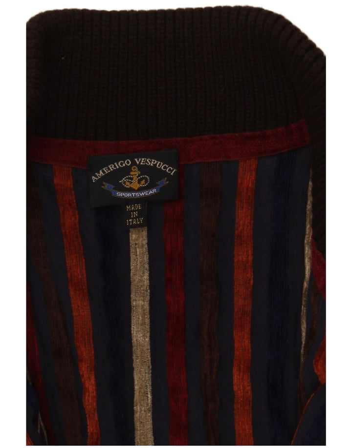 Amerigo Vespucci Herre cardigan sweater med fuld lynlås mellem brun