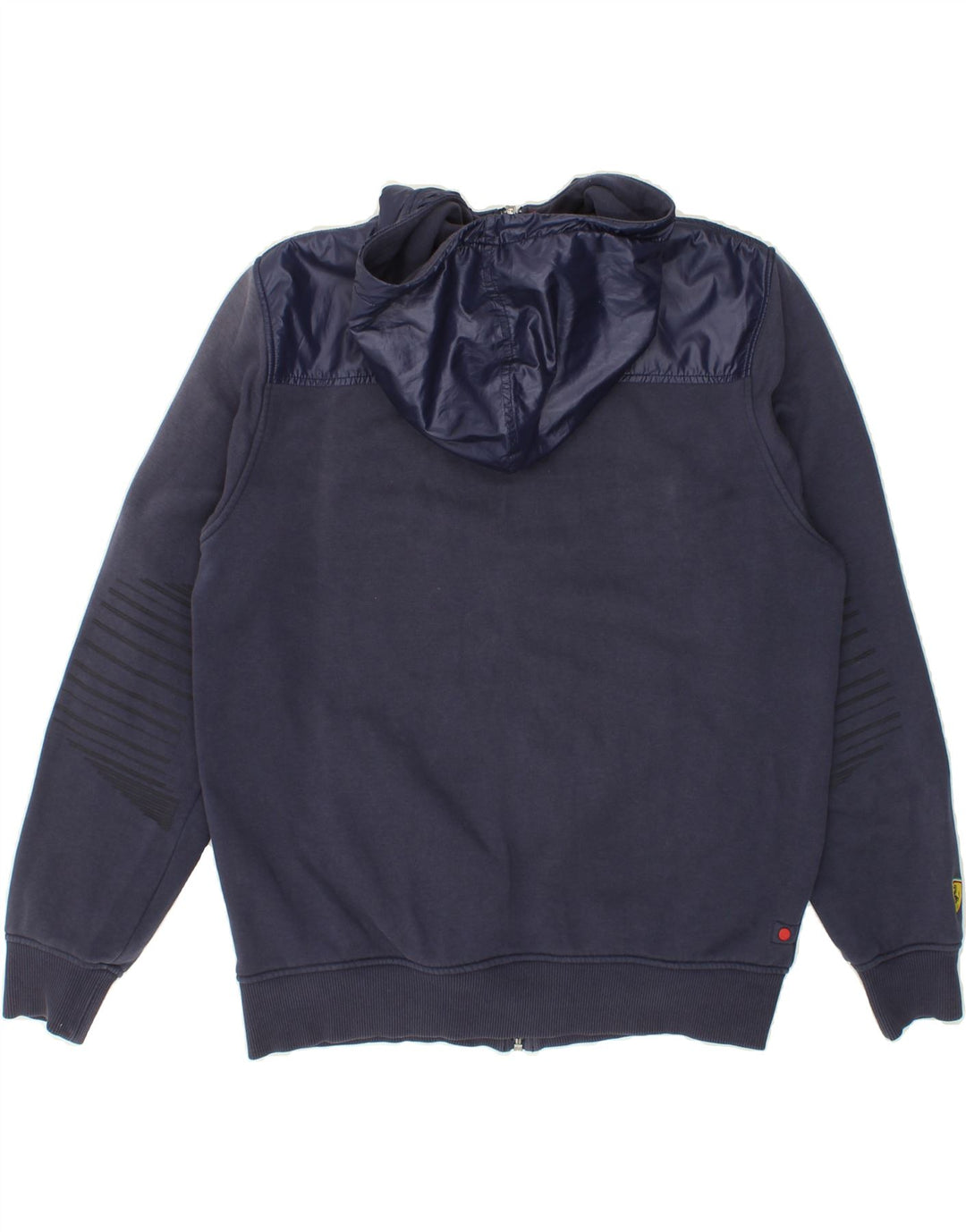 PUMA Mens Graphic Zip Hoodie Sweater Medium Navy Blue Polyester Vintage Puma and Second-Hand Puma from Messina Hembry 