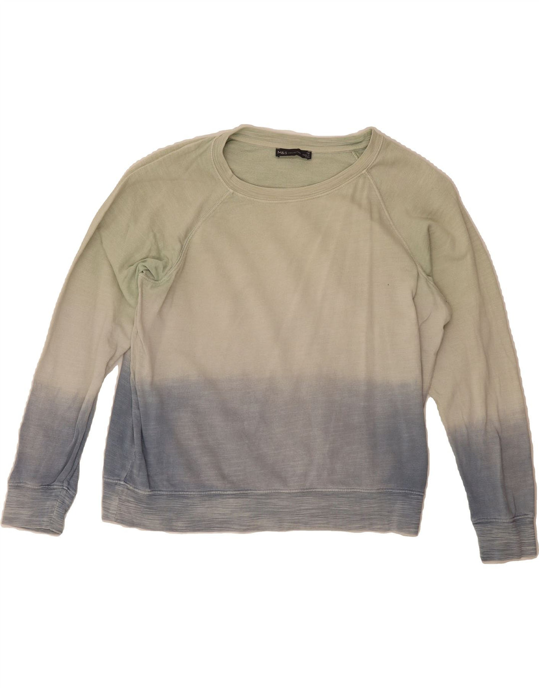 MARKS & SPENCER Womens Tie Dye Sweatshirt Jumper UK 16 Large  Blue Vintage Marks & Spencer and Second-Hand Marks & Spencer from Messina Hembry 