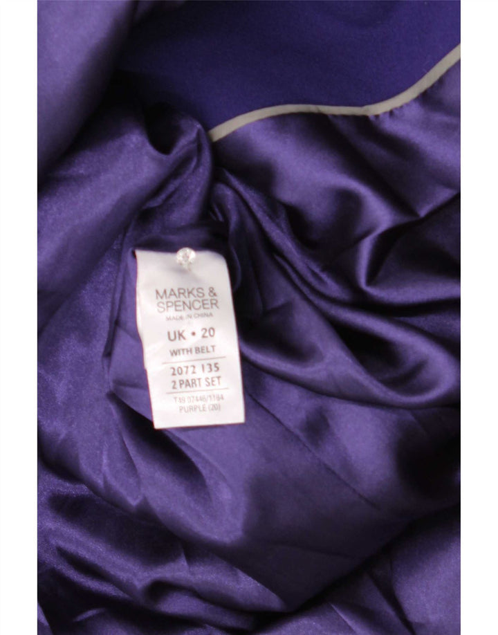 Marks & Spencer Dame Overfrakke UK 20 2XL Lilla Polyester