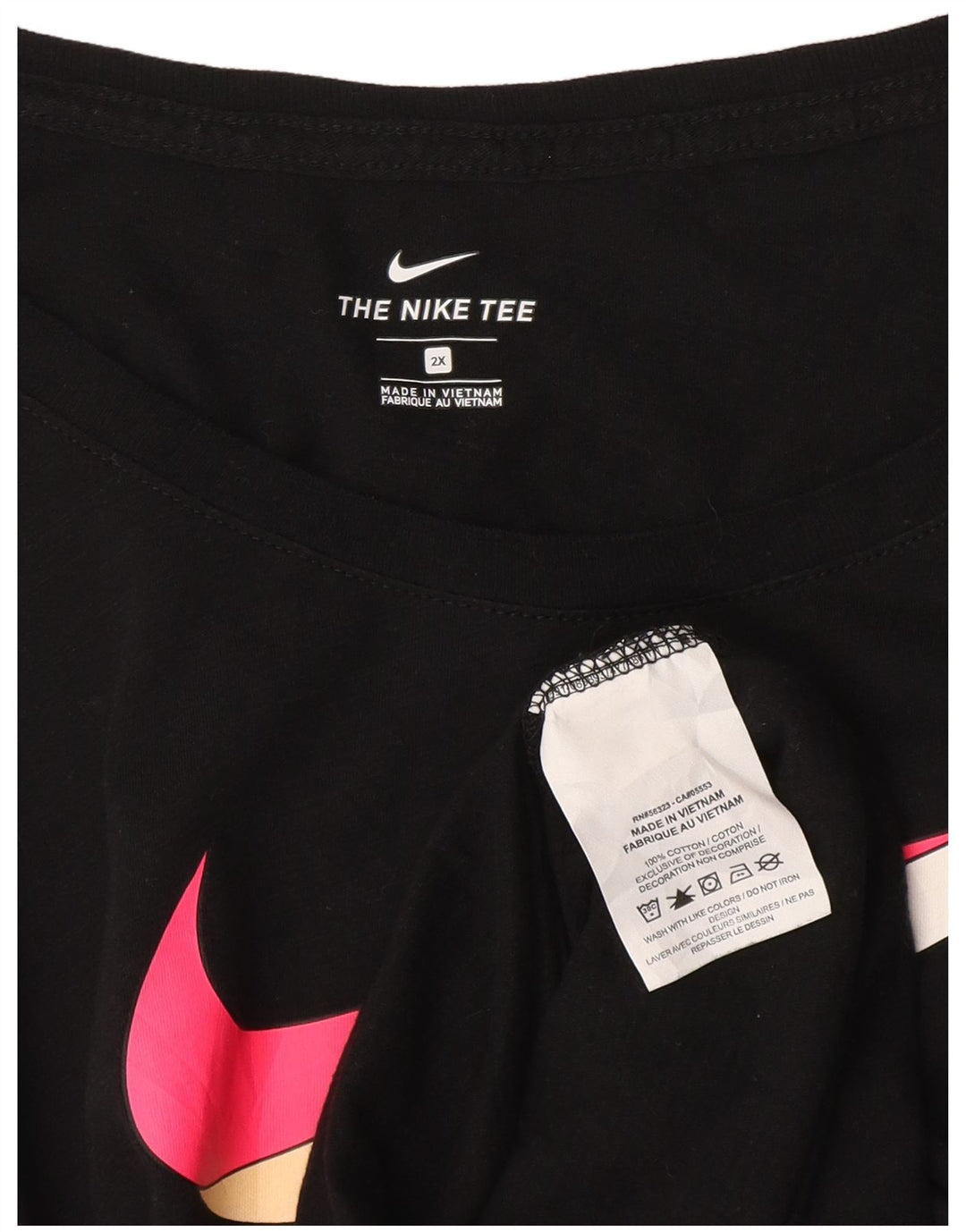 Nike grafisk T-shirt top til kvinder UK 20 2XL marineblå bomuld