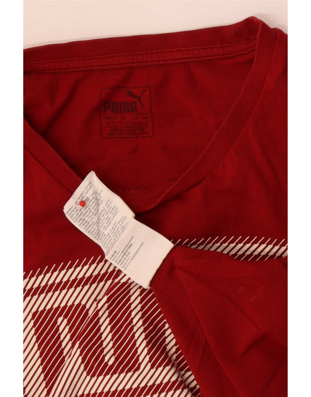 Puma Herre grafisk T-shirt Top Medium Rød Bomuld