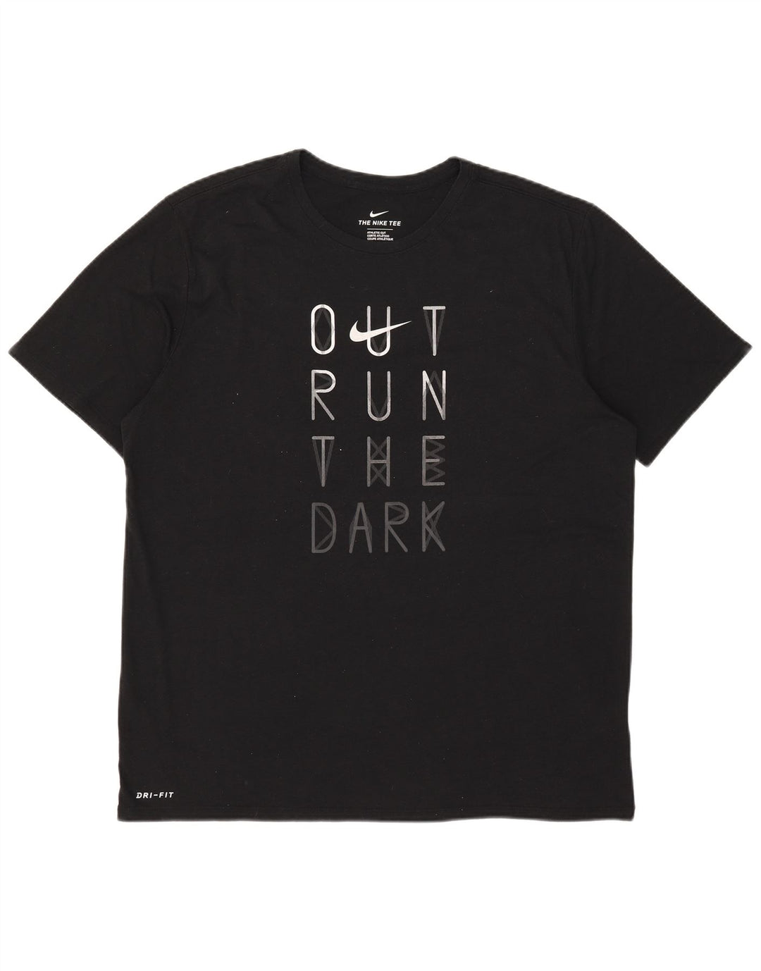 Nike Herre Dri Fit Grafisk T-Shirt Top XL Sort Polyester