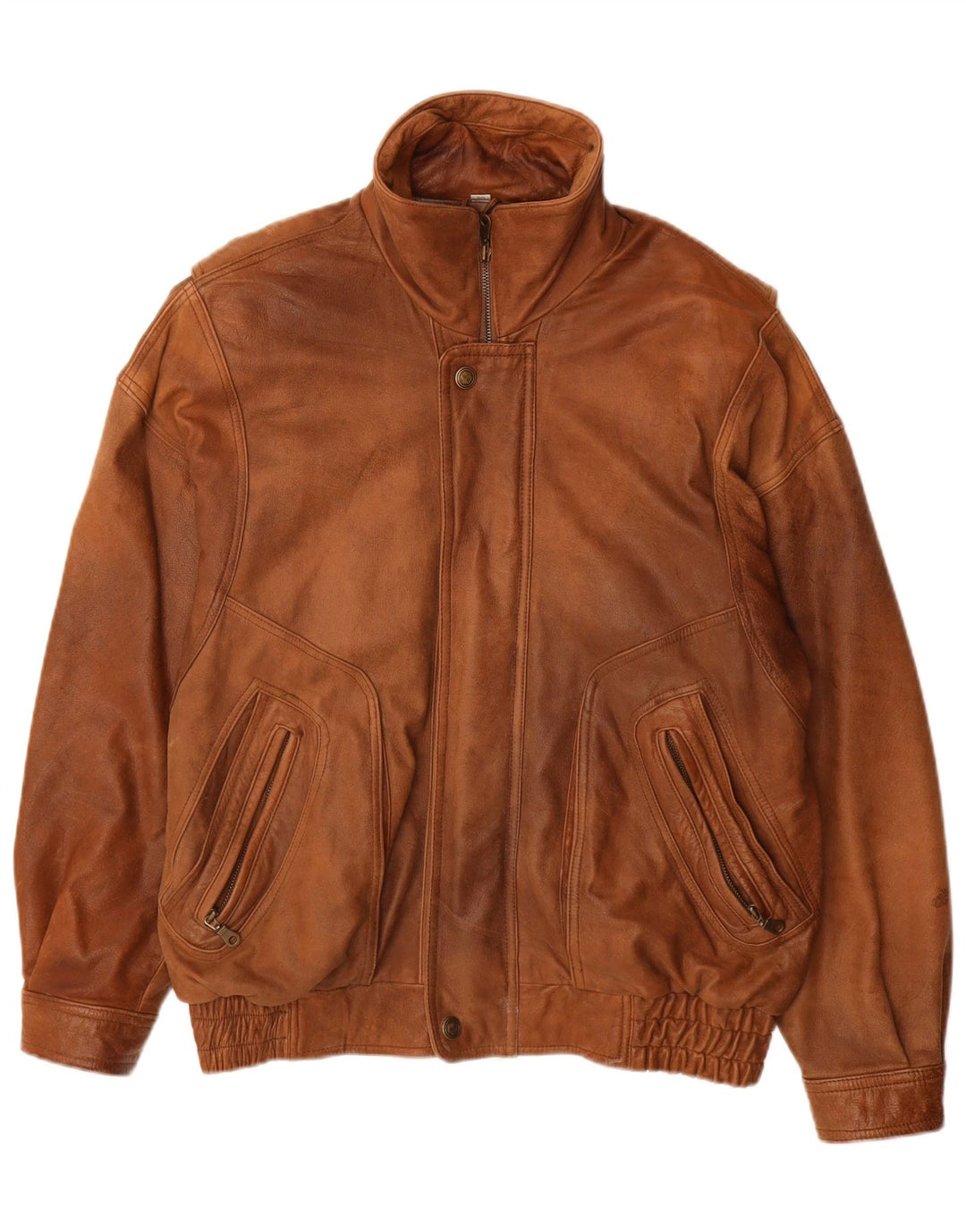 CARLO COMBERTI Læderjakke til mænd IT 48 Medium Brun Læder