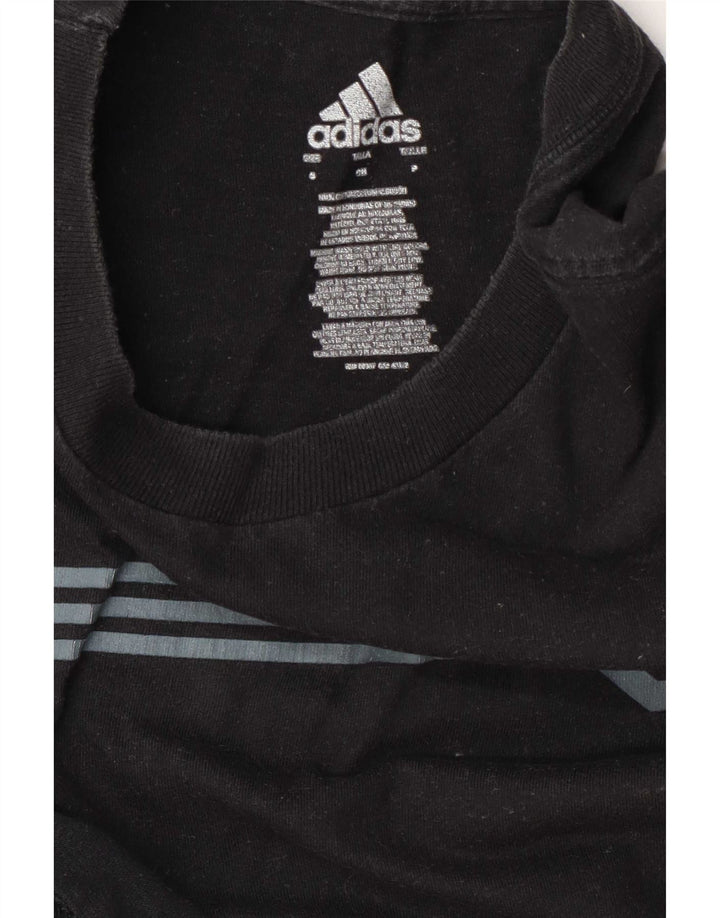 Adidas herre T-shirt top lille sort nålestribet bomuld