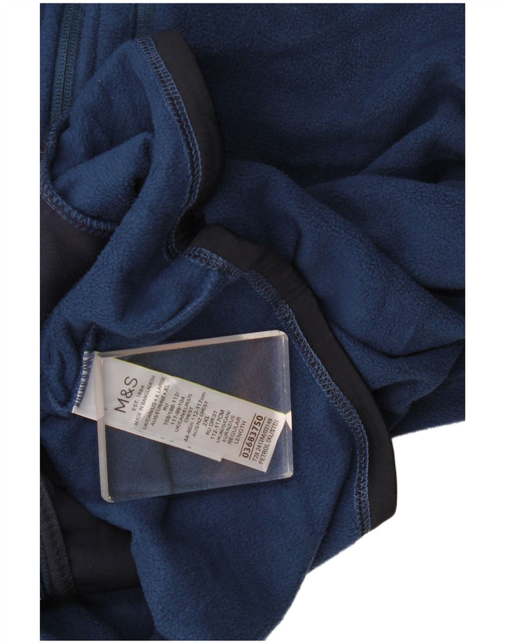 Marks & Spencer Herre Fleecejakke UK 42 XL Navy Blue Polyester