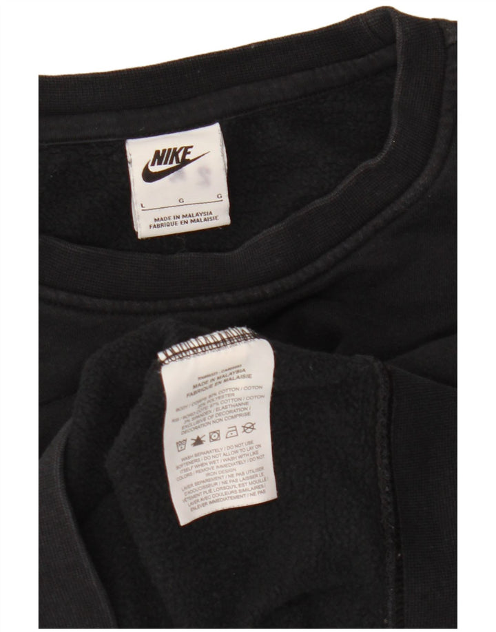Nike Dame Sweatshirt Jumper UK 16 Stor sort bomuld