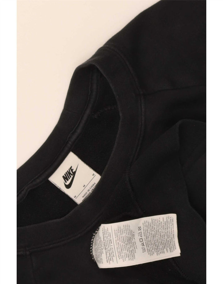 Nike Dame Sweatshirt Jumper UK 14 Medium Sort Bomuld