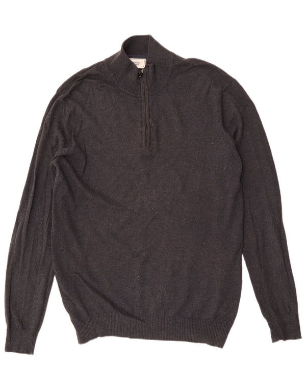 John Lewis Herre sweater med lynlåshals XL grå bomuld