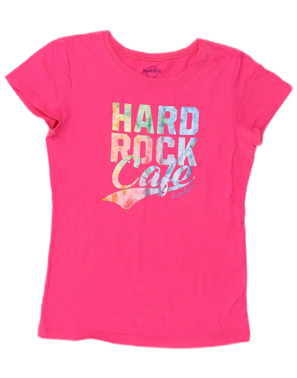 Hard Rock Cafe Girls London Graphic T-Shirt Top 11-12 Years Large Pink