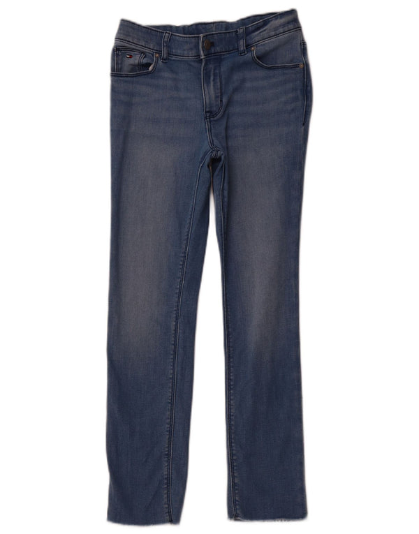 TOMMY HILFIGER Lige jeans til piger 9-10 år W24 L25 Marineblå bomuld