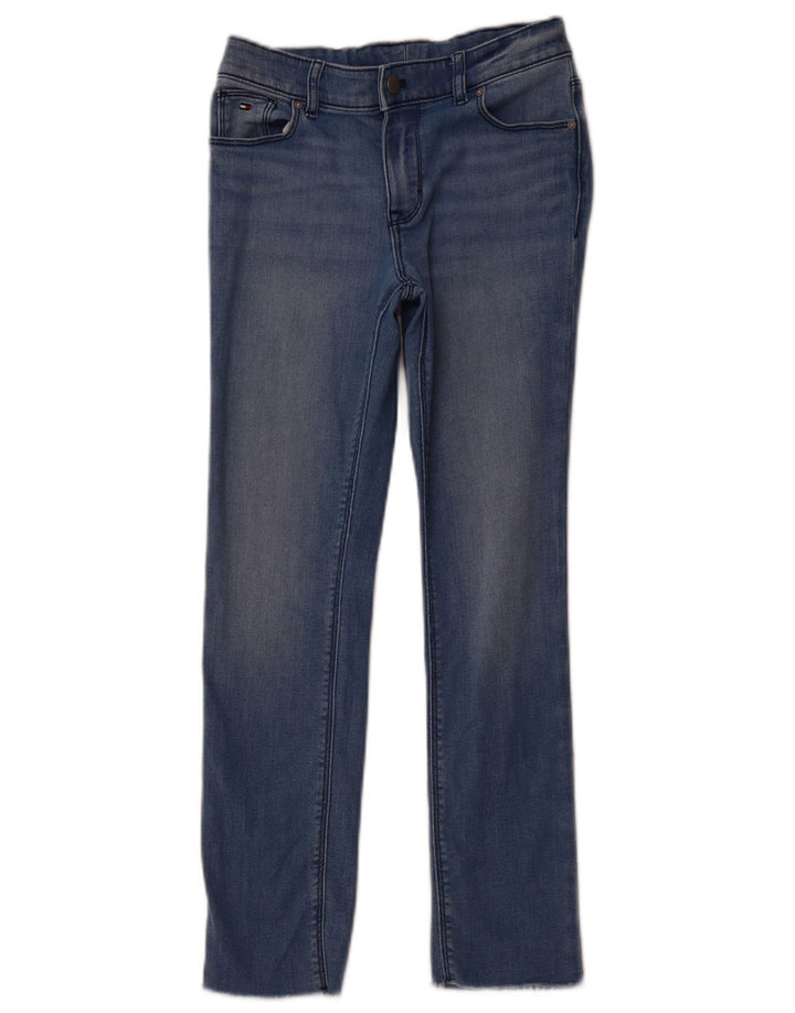 TOMMY HILFIGER Lige jeans til piger 9-10 år W24 L25 Marineblå bomuld