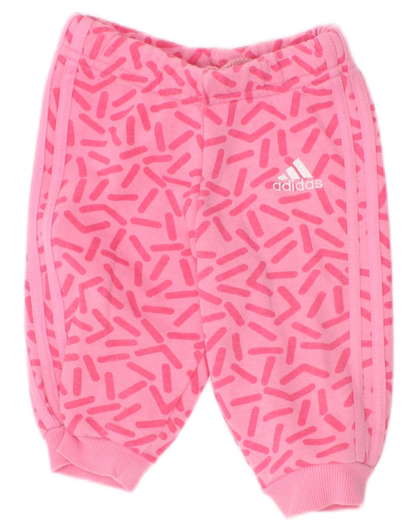 Adidas Baby Girls Joggers Træningsdragt Bukser 3-6 måneder Pink Geometric