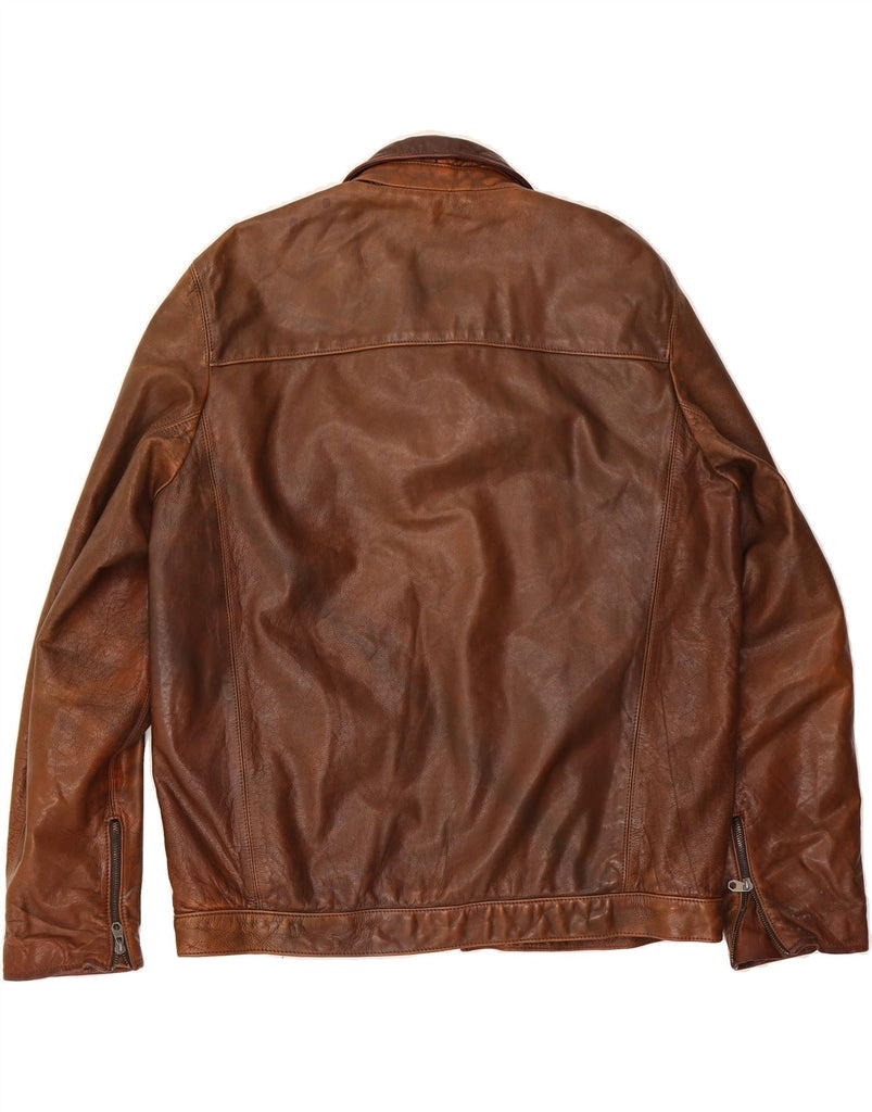CHEVIGNON Mens Leather Jacket UK 44 2XL Brown Leather Vintage Chevignon and Second-Hand Chevignon from Messina Hembry 