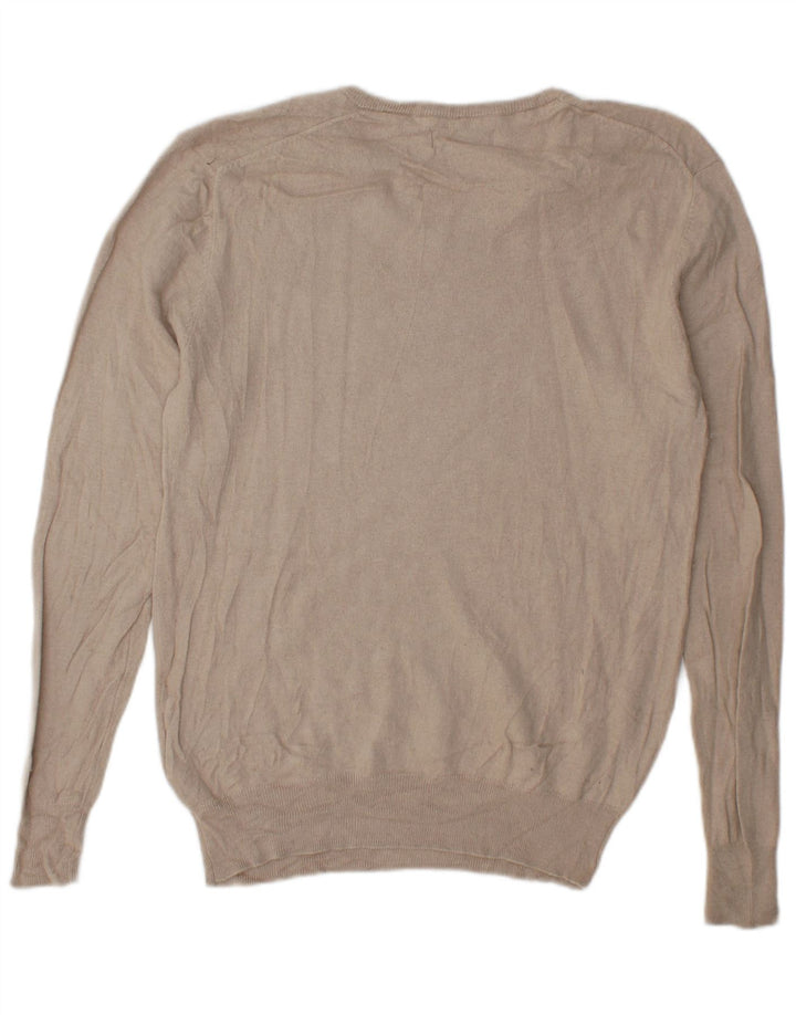 Refrigiwear Herre V-hals sweater Stor Beige Silke